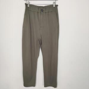 Zara Olive Paperbag Waist Straight Leg Pants Size Small Business Casual Preppy